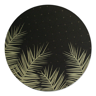 Printed ACM Brushed Circle: Palm Leaves