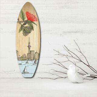 Ply Surfboard Art: Auckland (Wood)