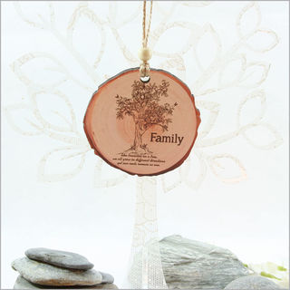 Wood Slice Ornament : Family Tree