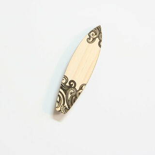 Printed Pine Mini: Kowhaiwhai surfboard