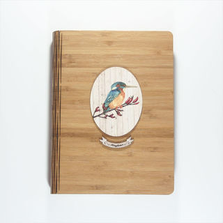 Bamboo Journal: Printed Light Wood Kingfisher