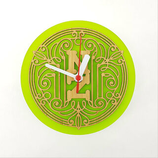 Clock: Deco NZ (Bamboo+Lime Green Acrylic)