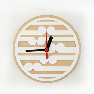 Clock: Koru Pattern (Rimu+White Acrylic)