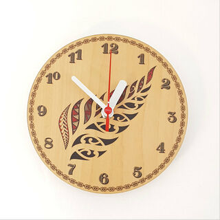 Clock: Kowhaiwhai Fern (Rimu)