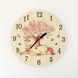 Clock: Unicorn (Pine)