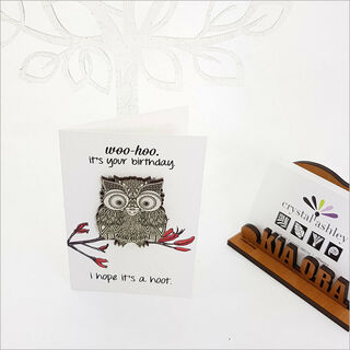 Gift Card with embellishment: Morepork Birthday