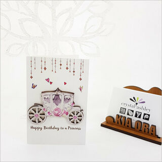 Gift Card with embellishment: Princess Carriage Birthday