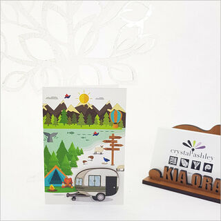 Gift Card with embellishment: Kiwi Holiday Caravan