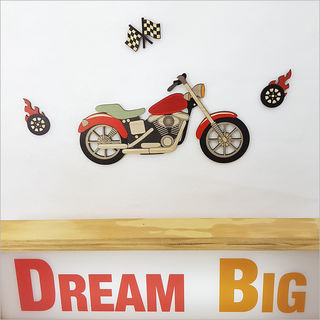 Pine Wall Art: Motor Bike Set