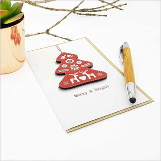 Greeting Card with embellishment: Merry & Bright