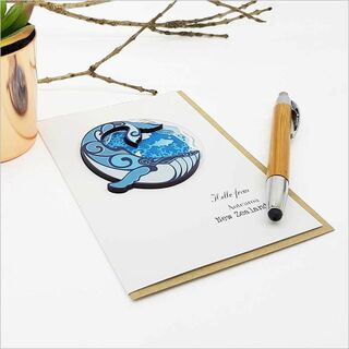 Greeting Card with embellishment: Whale
