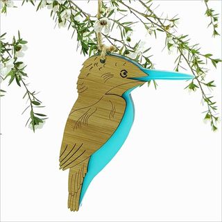 Ornament: Kingfisher (Bamboo+Satin Acrylic )