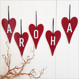 Aroha Hearts set (Red corrugated textured)