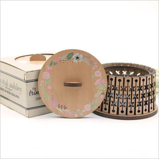 Round Trinket Box : Pink Floral