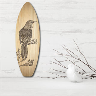 Ply Surfboard Art: Zentangle Tui ( Wood )