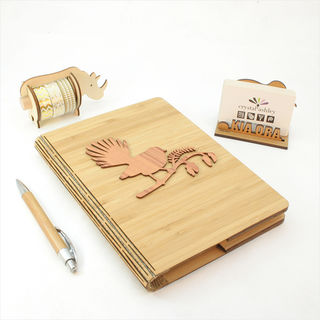 Bamboo Journal : Fantail on Kowhai