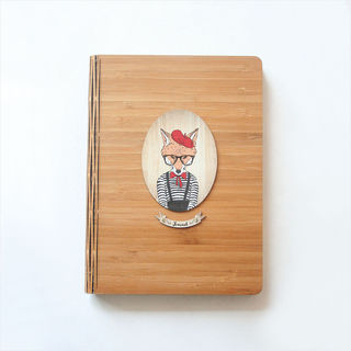 Bamboo Journal : Printed Girl Fox (Oval)
