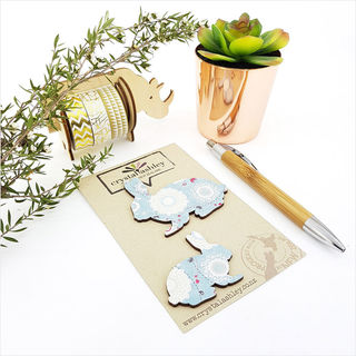 Bunnies - Blue Whimsical 