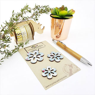 Daisies - Blue Whimsical