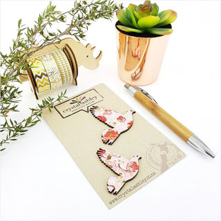 Pigeons Set - Pink Floral