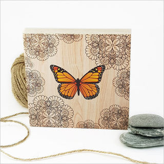 Plywood Art Block: Monarch