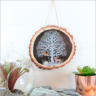 Wood Slice Art: Christmas In The Dark