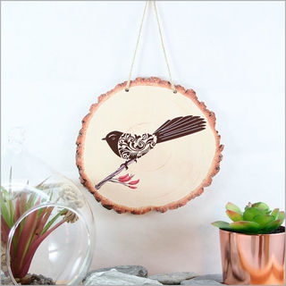 Wood Slice Art: Filigree Fantail