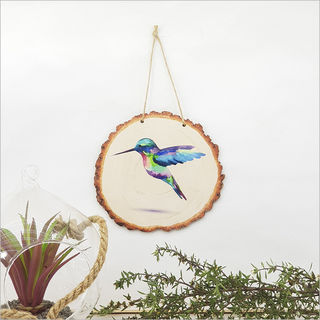 Wood Slice Art: Humming Bird