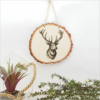 Wood Slice Art: Stag