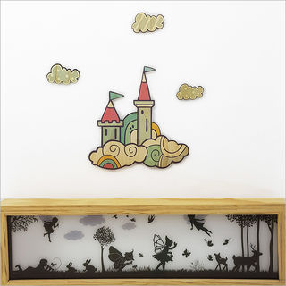 Pine Wall Art : Castle And Clouds Set