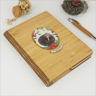 Bamboo Journal: Printed Floral Oval Kiwi