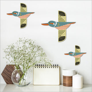 Printed ACM Birds Set: Folk Kingfisher