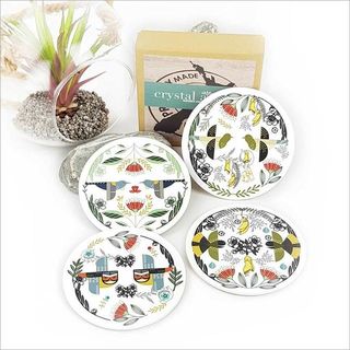 Coasters: Printed Folk Birds