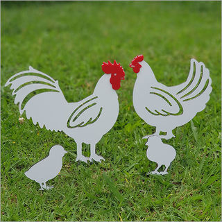 Garden Stakes Set : Chicken Family