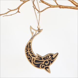 Ornament Dolphin (Bamboo+Satin Acrylic)