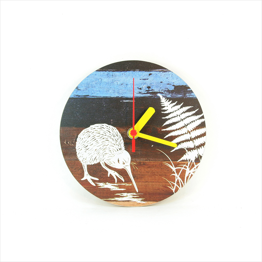 Clock: Aged Timber Kiwi