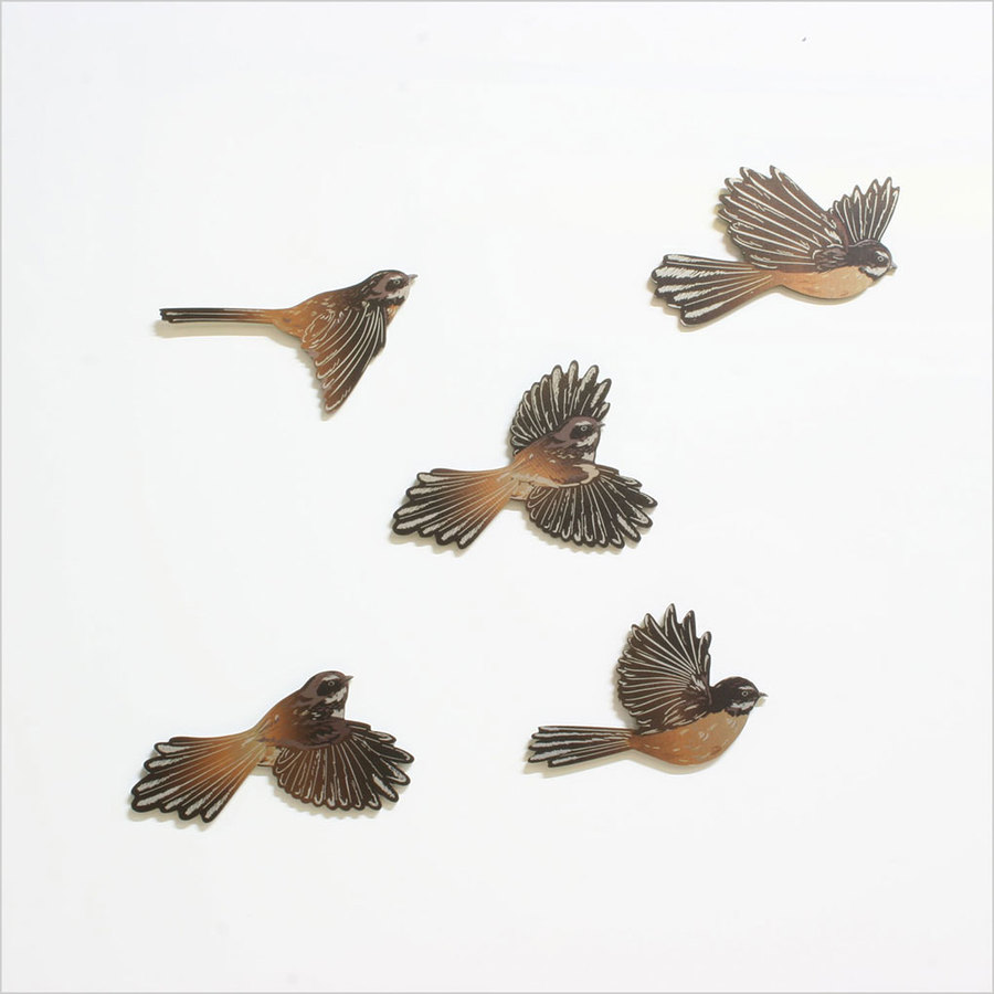  Printed ACM Birds Set: Fantails