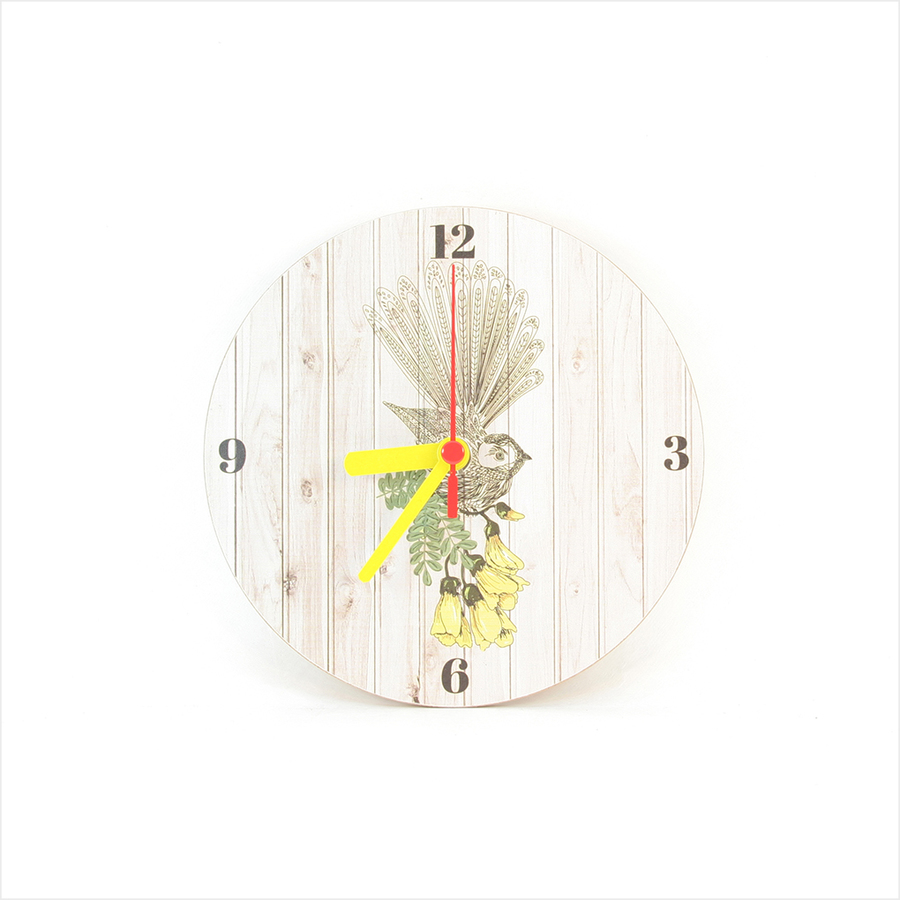 Clock : Fantail Light Wood Clock