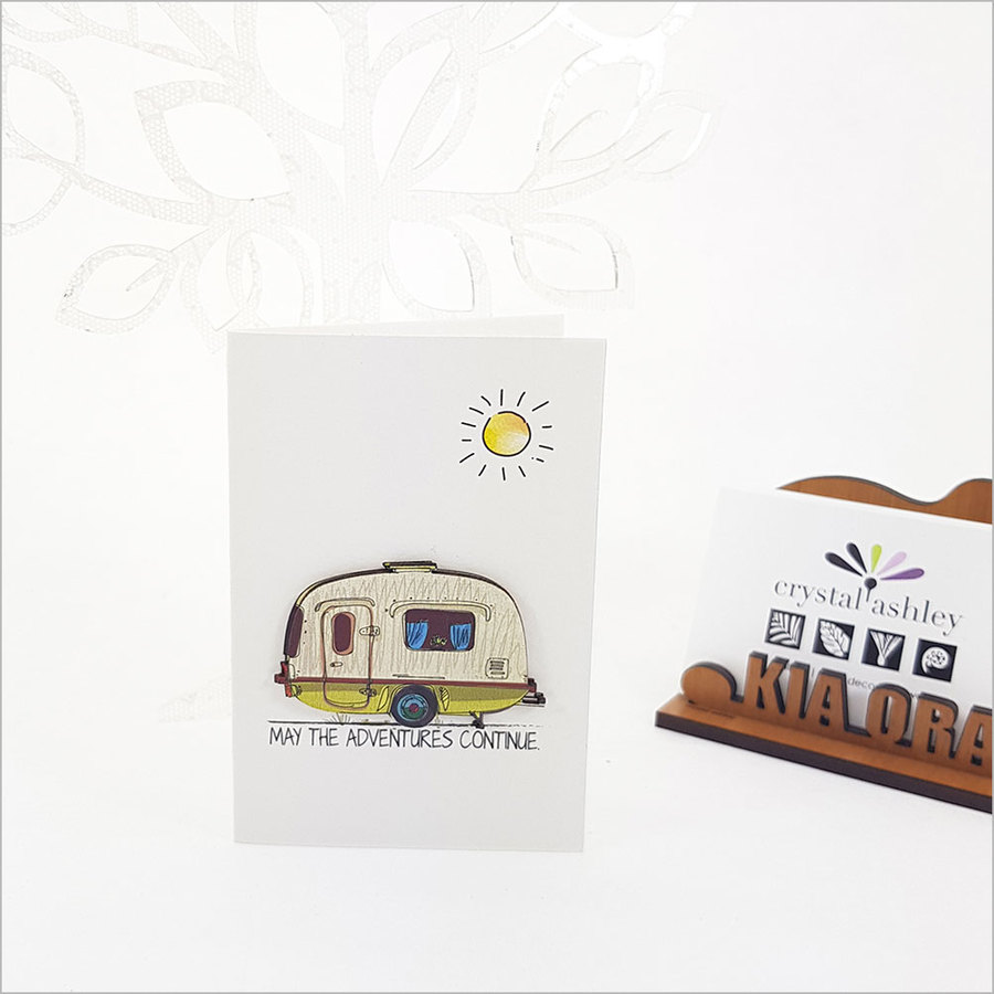 Gift Card with embellishment: Caravan Adventure