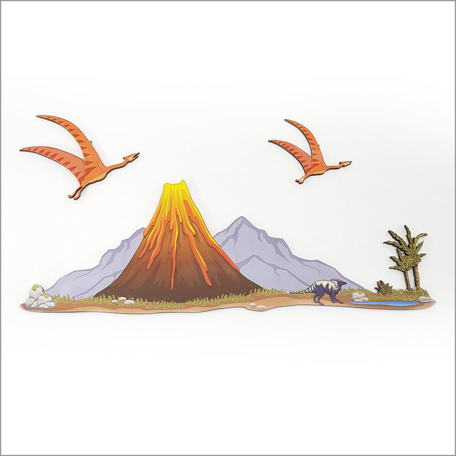 Pine wall art : Volcano set