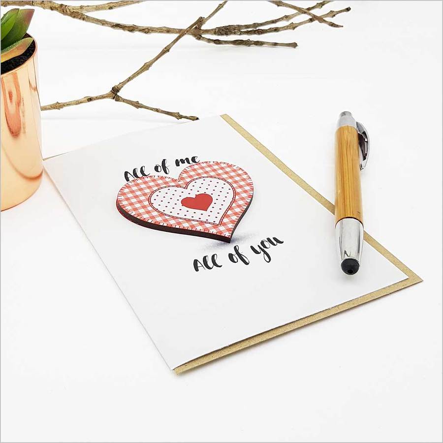 Greeting Card with embellishment: Heart