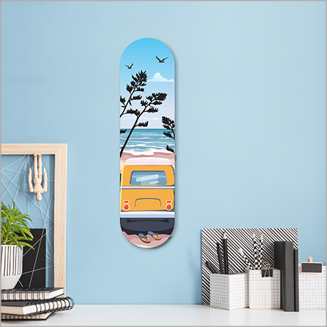 ACM Printed Skateboard Art : @ The Beach