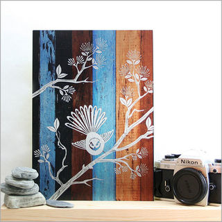 ACM Printed Rectangle :Aged Timber Fantail (Small)