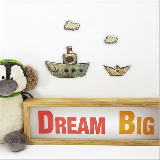 Pine wall art : Boat Set