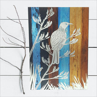 ACM Printed Rectangle: Aged Timber Tui (Large)