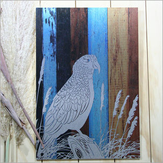 ACM Printed Rectangle: Aged Timber Kea (Large)