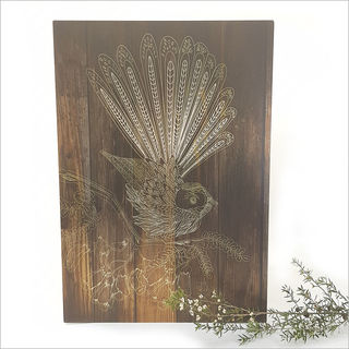 ACM Printed  Rectangle : Dark Wood Fantail (Large)