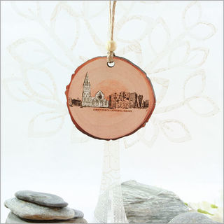 Wood Slice Ornament : Christchurch