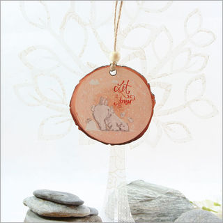 Wood Slice Ornament : Let It Snow