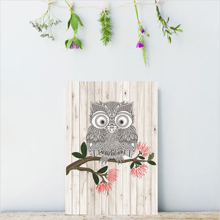 Plywood Rectangle: LW Morepork (Small)